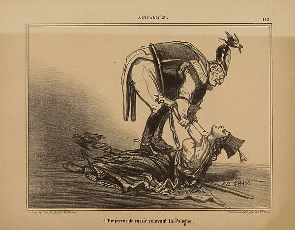 The Emperor of Russia relieving Poland, 1855. Creator: Cham (Amedé