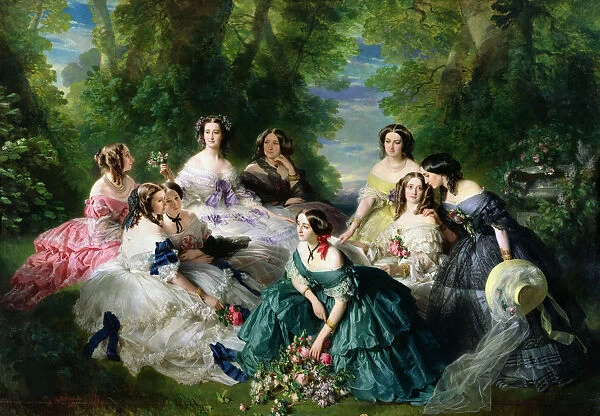Empress Eugenie (1826-1920) Surrounded by Her Ladies-in-Waiting, 1855