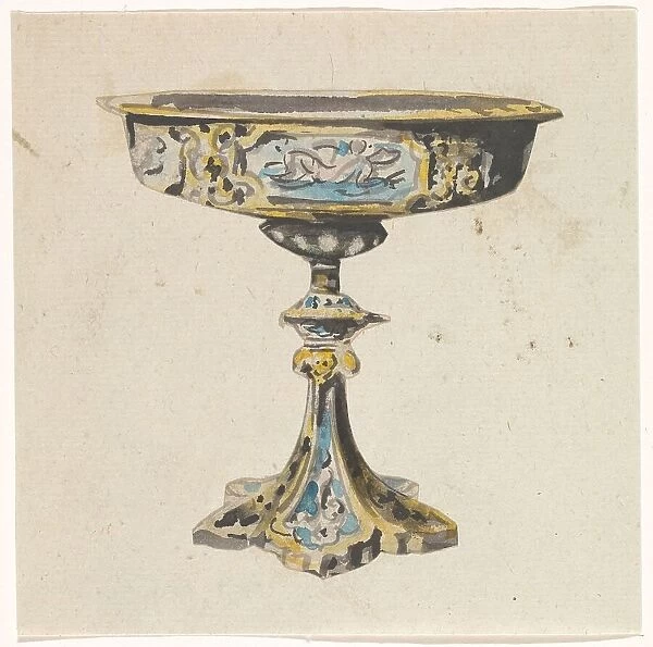 Enameled coupe on a six -step foot, c.1840-c.1860. Creator: Anon
