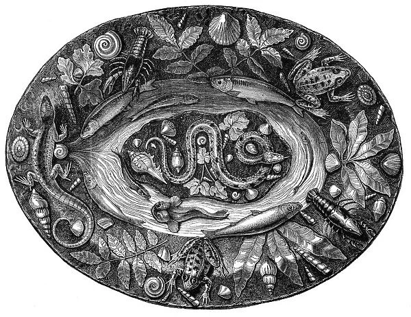 Enamelled dish by Bernard Palissy, 16th century, (1870)