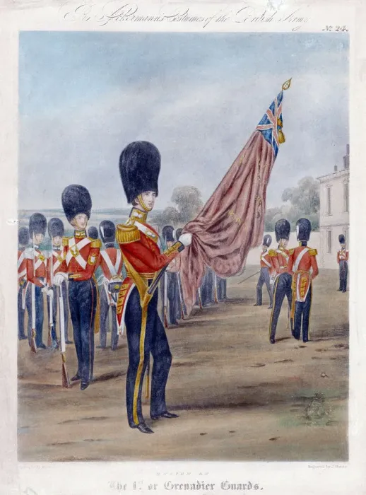 Framed Print : Ensign of the Grenadier Guards Print, 1844 Framed Print : Ensign of the Grenadier Guards Print, 1844