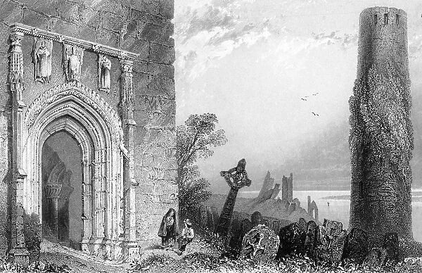 Entrance to a temple, Clonmacnoise, Ireland, 19th century. Artist: R Brandard