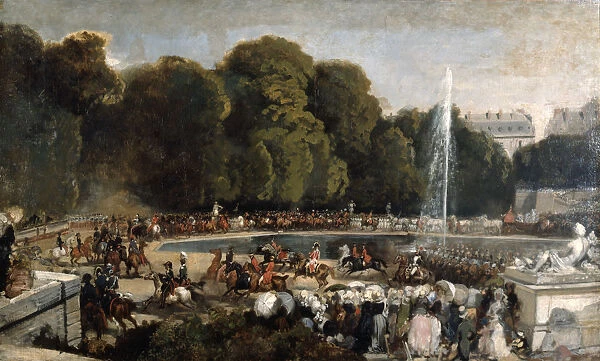 Entry of the Duchess of Orleans in the garden of Tuileries, 1841. Artist: Eugene Louis Lami