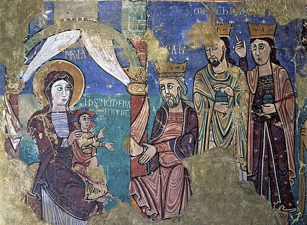 Epiphany, wall Painting from the church of Navasa (Huesca)
