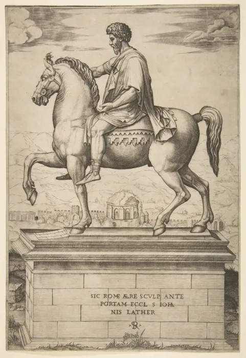 Framed Print : Equestrian Statue of Marcus Aurelius Print Framed Print : Equestrian Statue of Marcus Aurelius Print