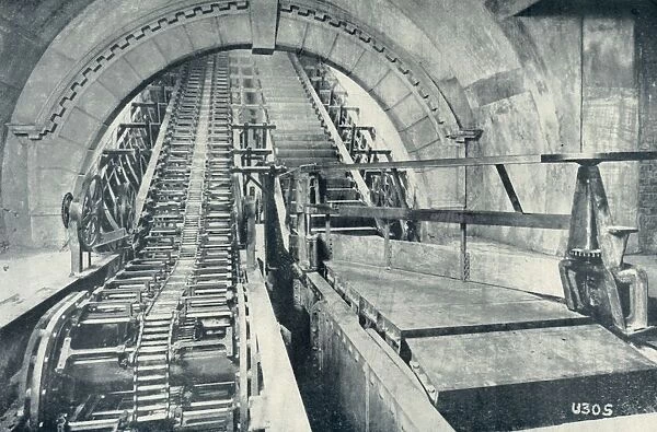 An Escalator in Course of Construction, 1922. Creator: Unknown