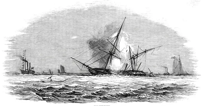 Framed Print : Print of The Explosion, 1844