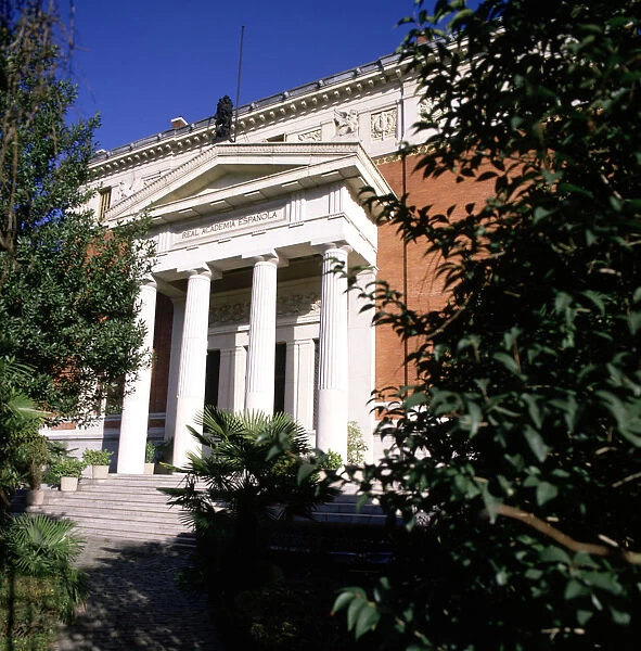 Facade of the Spanish Royal Academy of the Language in Madrid