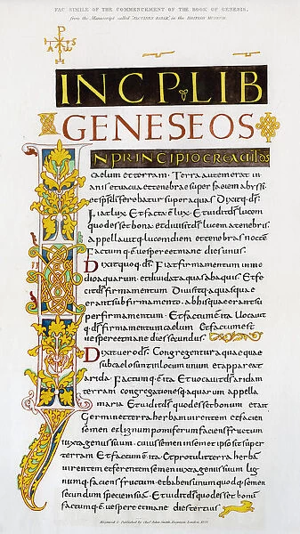 Facsimile of the commencement of the Book of Genesis, 1840