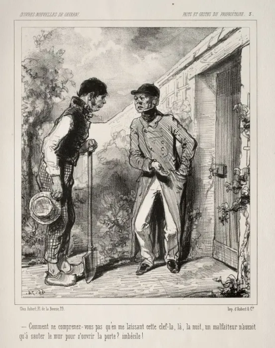 Framed Print : Print of a Frenchman in his garden Framed Print : Print of a Frenchman in his garden
