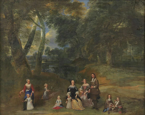Family Group in a Landscape, 1640-1678. Creator: Gillis van Tilborgh the Younger