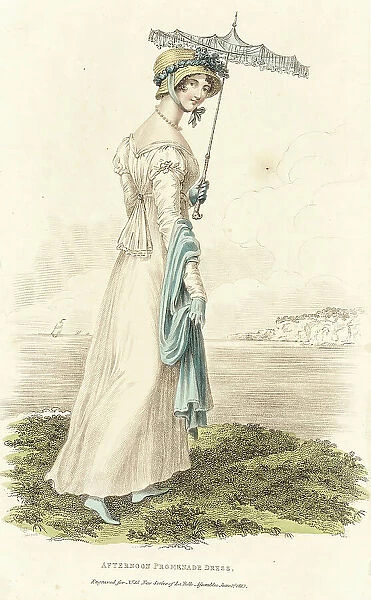 Fashion Plate (Afternoon Promenade Dress), 1813. Creator: John Bell