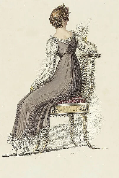 Fashion Plate (Evening Half Dress), 1814. Creator: Rudolph Ackermann