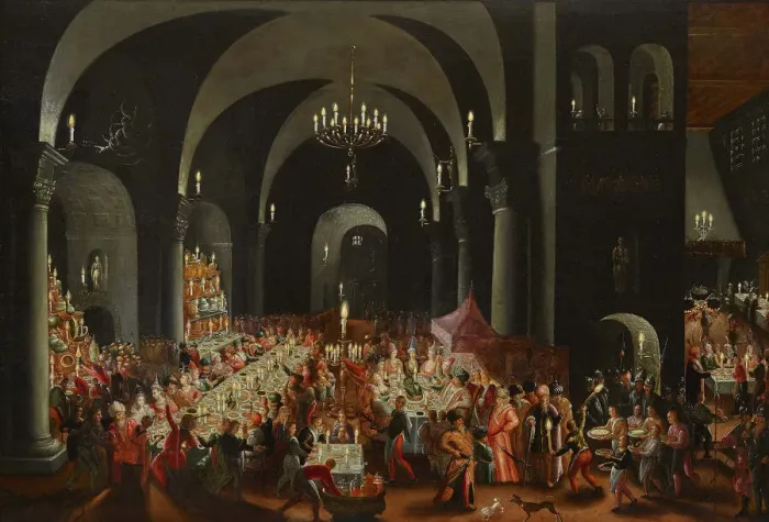 Framed Print : Print of The Feast of Belshazzar, 17th cen
