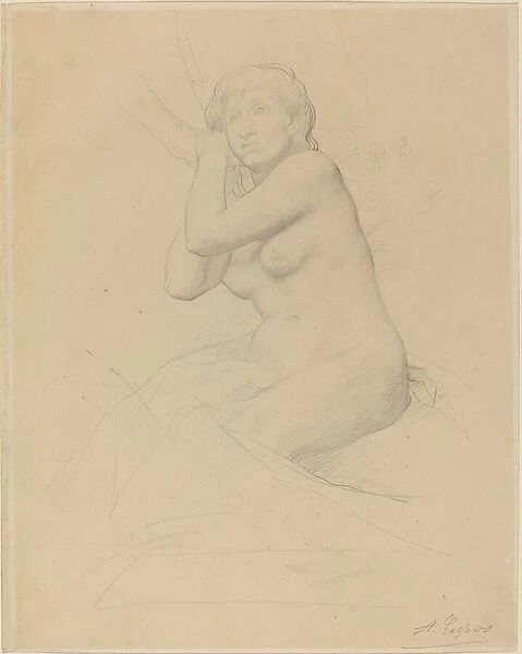 Female Nude Seated. Creator: Alphonse Legros