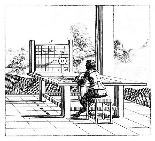 Figure practising perspective drawing, 1639