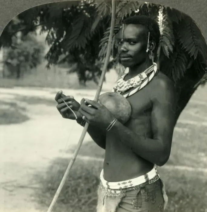 Framed Print : Belgian Congo Native Hunter Print, c1930s Framed Print : Belgian Congo Native Hunter Print, c1930s