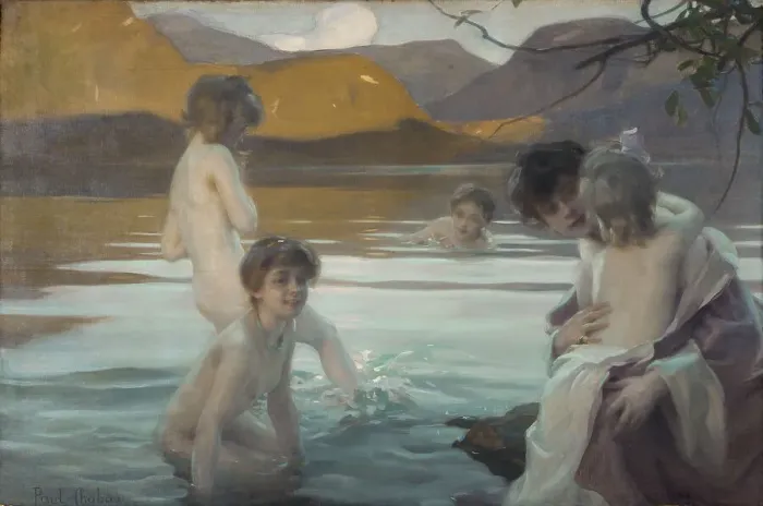 Framed Print : First Bath Print, c1907 by Paul Chabas Framed Print : First Bath Print, c1907 by Paul Chabas