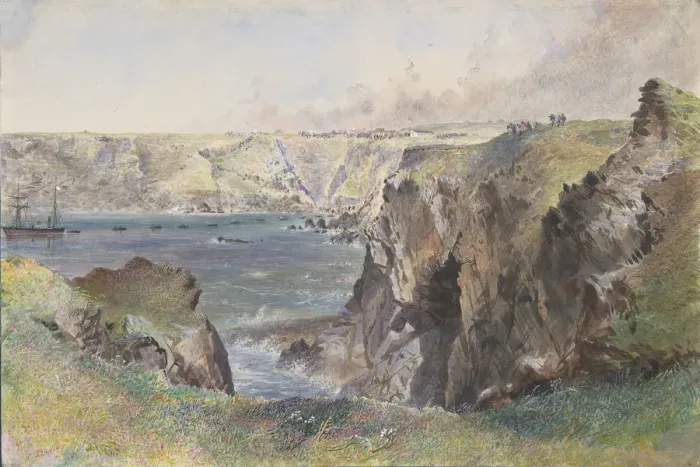 Framed Print : Foilhummerum Bay Print, Valentia, 1865 Framed Print : Foilhummerum Bay Print, Valentia, 1865