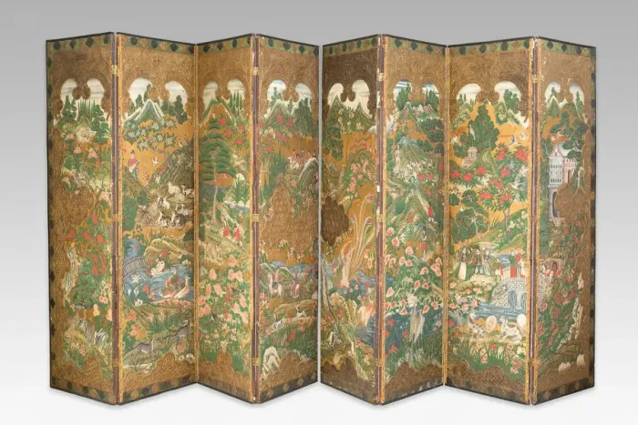 Framed Print : 17th Century Chinese Folding Screen Print (Biombo) Framed Print : 17th Century Chinese Folding Screen Print (Biombo)