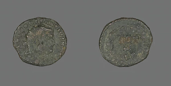 Follis (Coin) Portraying Emperor Constantius I, about 303. Creator: Unknown