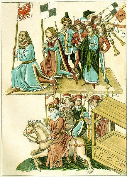 Frederick I receives Brandenburg (Copy of an Illustration from the Richentals illustrated chronicle), c. 1440. Artist: Anonymous