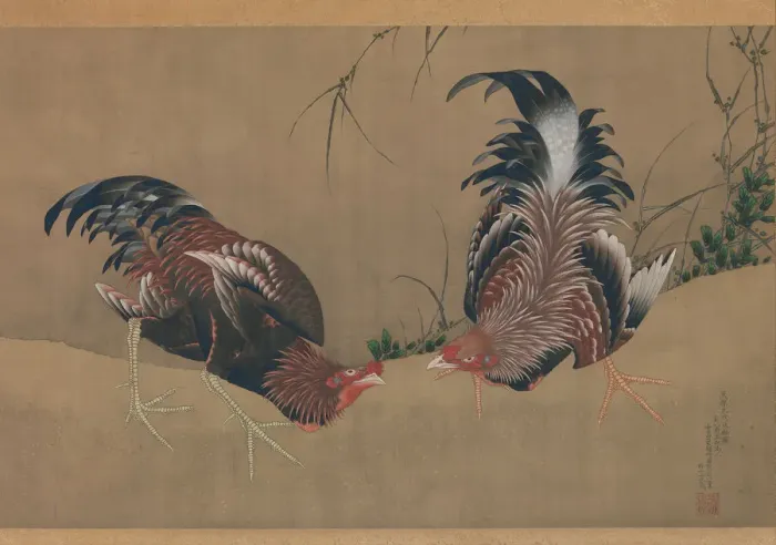 Framed Print : Gamecocks Print, 1838 by Hokusai Framed Print : Gamecocks Print, 1838 by Hokusai