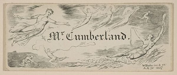 George Cumberlands Message Card, 1827. Creator: William Blake