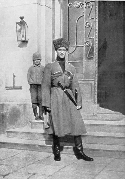 Grand Duke Michael Alexandrovich of Russia in cossack uniform, 1917