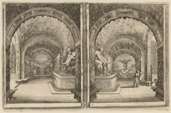 Framed Print : A Grotto Seen from Two Different View Points, 1653 Print Framed Print : A Grotto Seen from Two Different View Points, 1653 Print