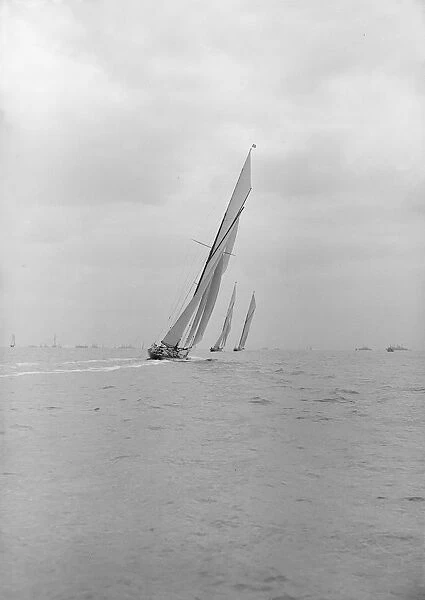 Group of 15 Metres racing close-hauled, 1913. Creator: Kirk & Sons of Cowes