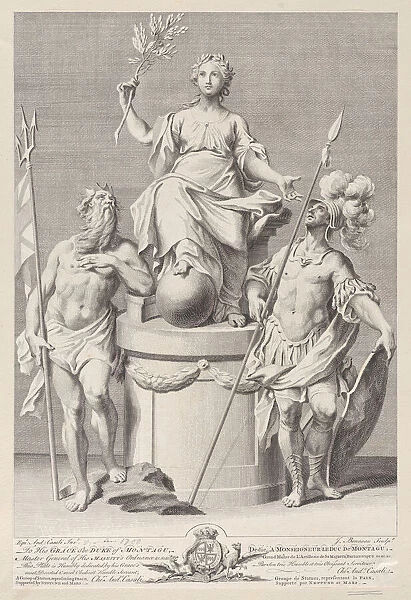 Group of statues representing Peace, supported by Neptune and Mars, ca. 1741-1786. Creator: Jacob Bonneau