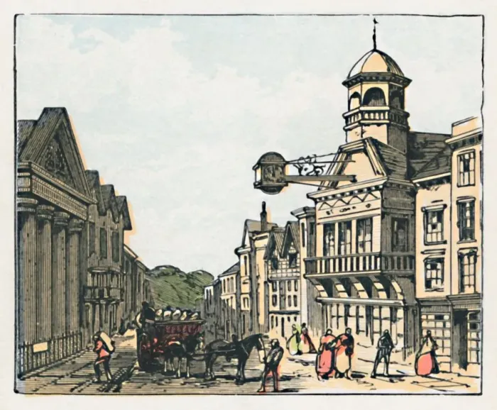 Framed Print : Colour Print of Guildford, c1910: The Corn Exchange Framed Print : Colour Print of Guildford, c1910: The Corn Exchange