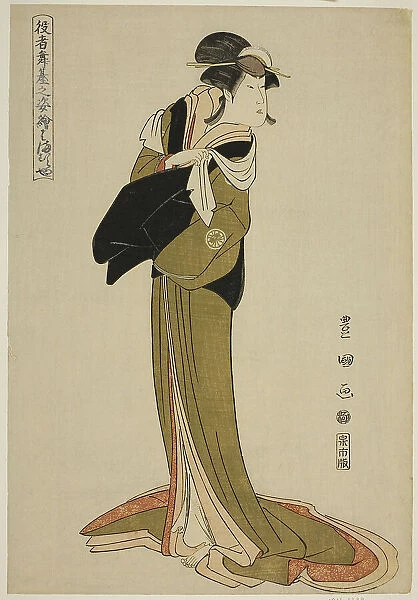 Hamamuraya: Segawa Kikunojo III, from the series 'Portraits of Actors on Stage...', c. 1794. Creator: Utagawa Toyokuni I. Hamamuraya: Segawa Kikunojo III, from the series 'Portraits of Actors on Stage...', c. 1794