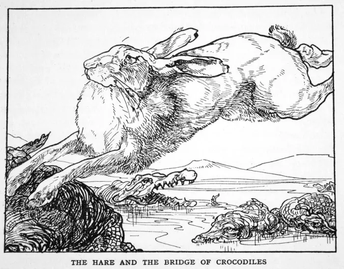Framed Print : The Hare and the Bridge of Crocodiles, 1925 Print Framed Print : The Hare and the Bridge of Crocodiles, 1925 Print