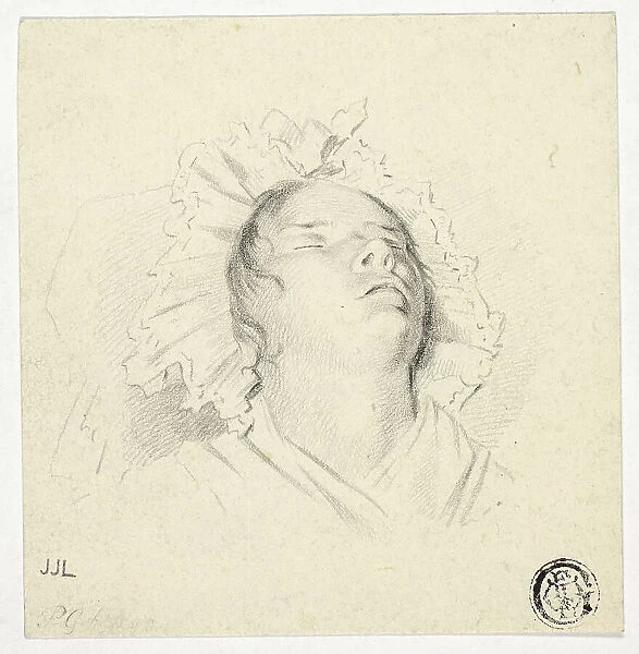 Head of Sleeping Girl, 1800. Creator: Pieter Gaal