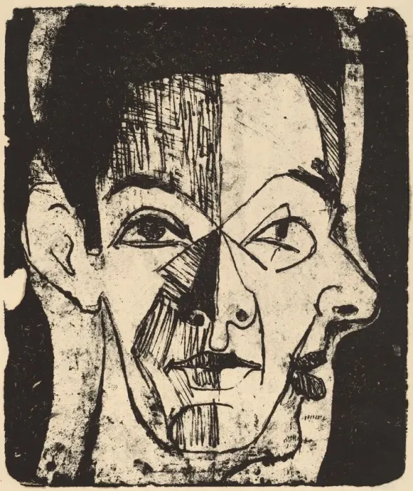 Framed Print : Ernst Kirchner Head Study Print 1926 Framed Print : Ernst Kirchner Head Study Print 1926