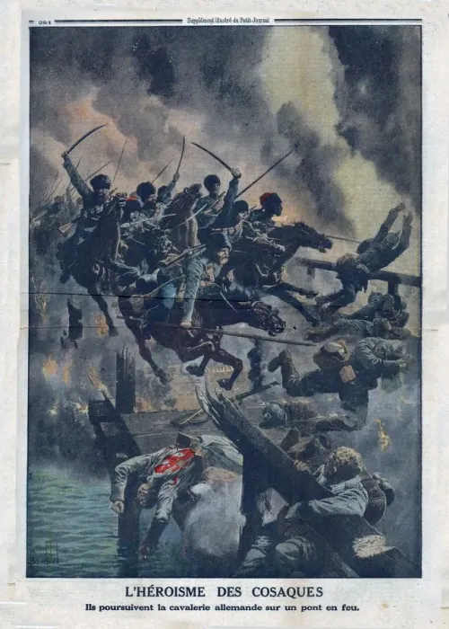 Framed Print : The Heroism of the Cossacks Print, 1915 Framed Print : The Heroism of the Cossacks Print, 1915