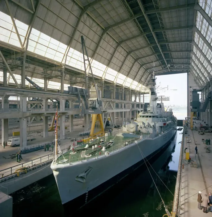 Framed Print : HMS Cleopatra Print, Devonport Frigate Complex, 1977 Framed Print : HMS Cleopatra Print, Devonport Frigate Complex, 1977
