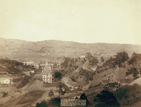 Hot Springs, SD Minnekahta, Ave Bath house 1; Sanitarium 2; Gillespie House 3; FE and MV... 1891. Creator: John C. H. Grabill