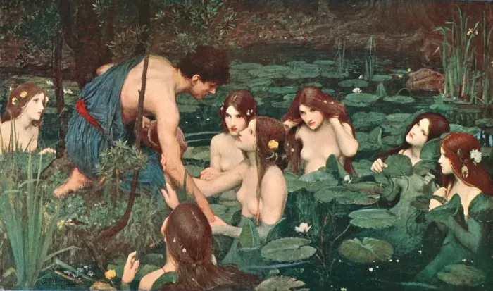 Framed Print : Colour Print of Hylas and the Nymphs, 1896 Framed Print : Colour Print of Hylas and the Nymphs, 1896
