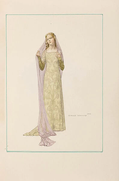 Illustration for Pelléas et Mélisande by Maurice Maeterlinck, 1922. Creator: Schwabe, Carlos (1866-1926)