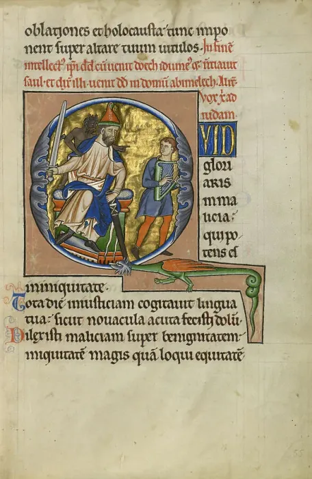Framed Print : Initial Q: David Before Saul Print, after 1205 Framed Print : Initial Q: David Before Saul Print, after 1205
