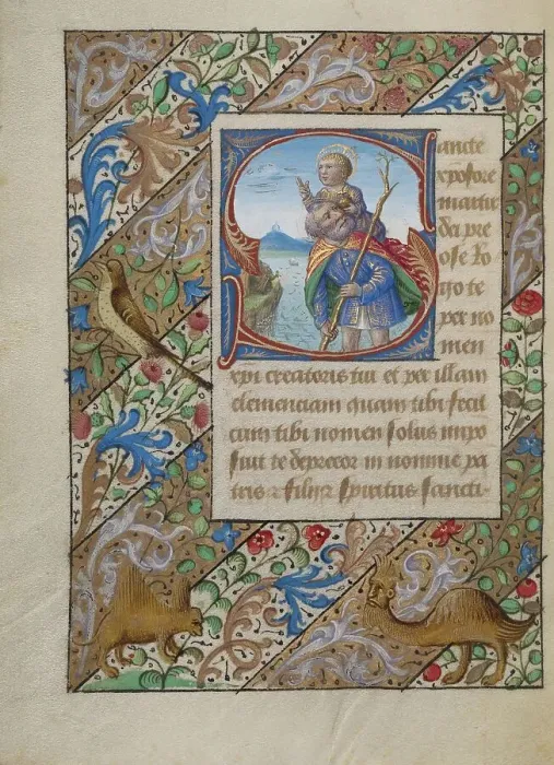 Framed Print : Print of Initial S: Saint Christopher
