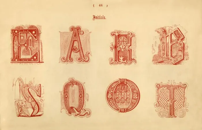 Framed Print : Initials Print, 1862 Engraving