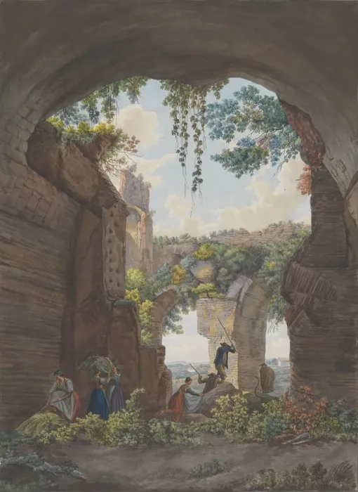 Framed Print : Print of Caracalla Baths Interior, 1780 Framed Print : Print of Caracalla Baths Interior, 1780