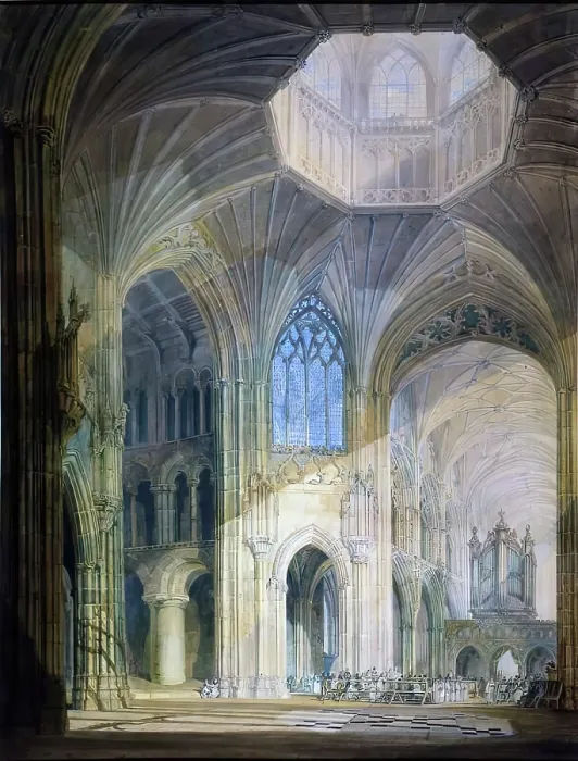 Framed Print : Interior of Ely Cathedral Print, 1797 Framed Print : Interior of Ely Cathedral Print, 1797
