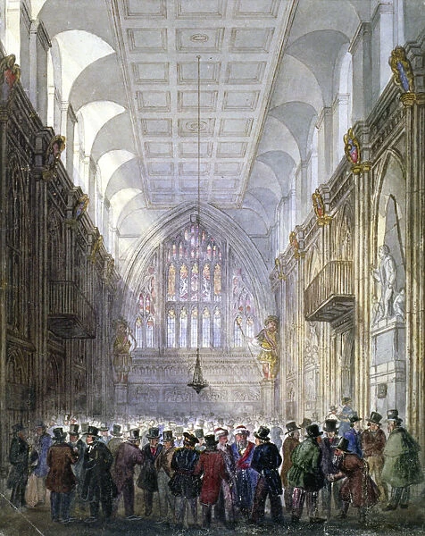 Interior of the Guildhall, City of London, 1838. Artist