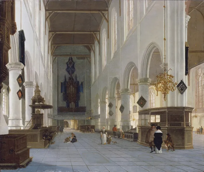 Framed Print : Print of the Oude Kerk interior in Delft Framed Print : Print of the Oude Kerk interior in Delft