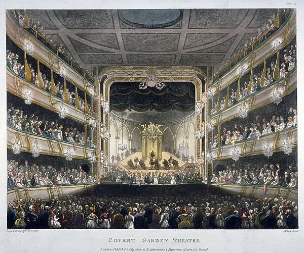 Interior view of Covent Garden Theatre, Bow Street, Westminster, London, 1808. Artist
